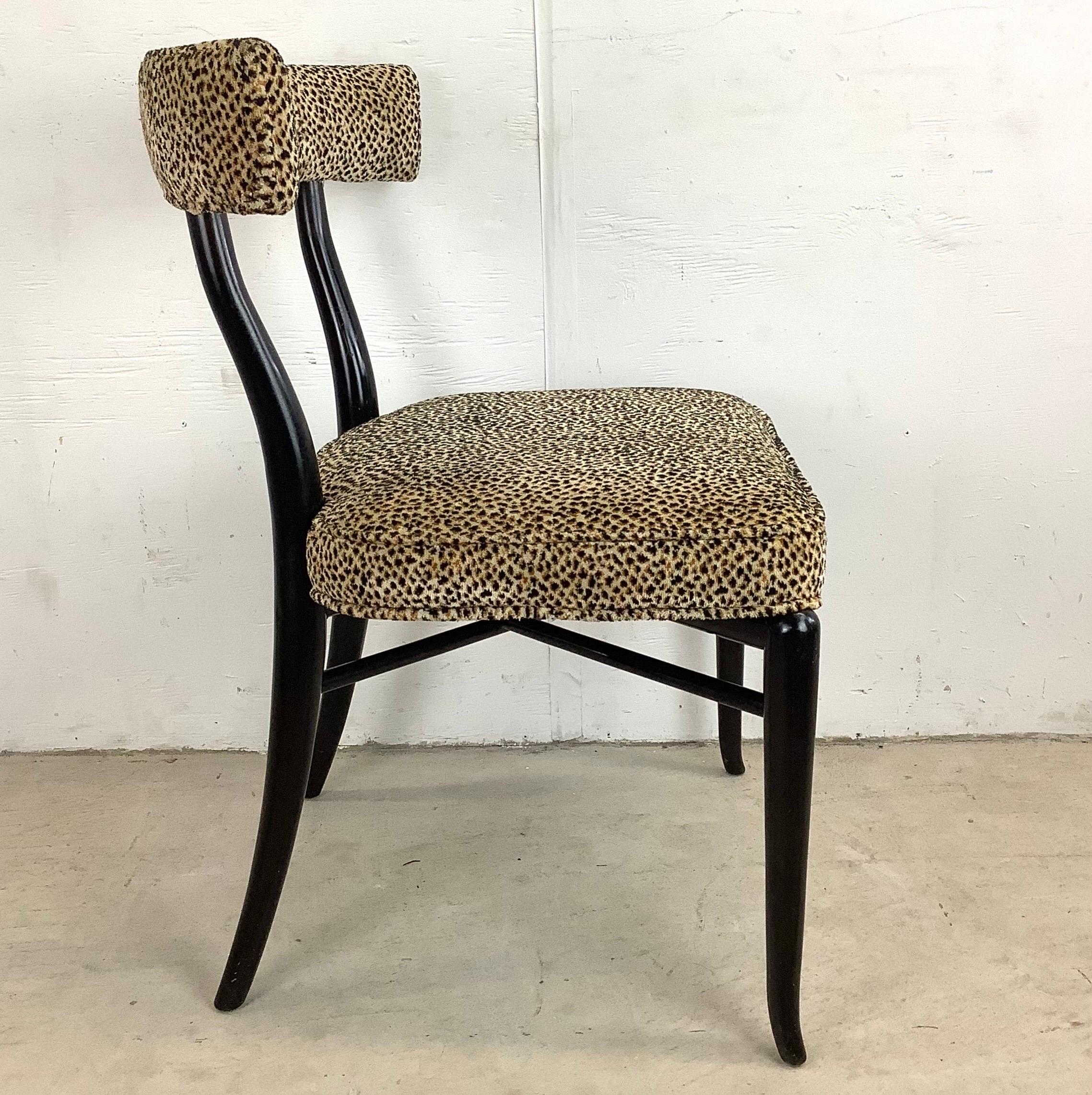 Unknown Vintage Klismos Chair in Leopard Print Attr. to t.h. Robsjohn-Gibbings