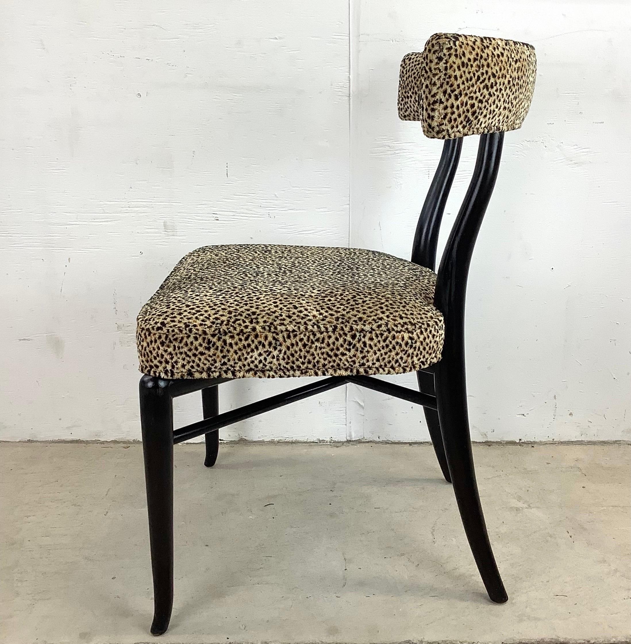 Other Vintage Klismos Chair in Leopard Print Attr. to t.h. Robsjohn-Gibbings