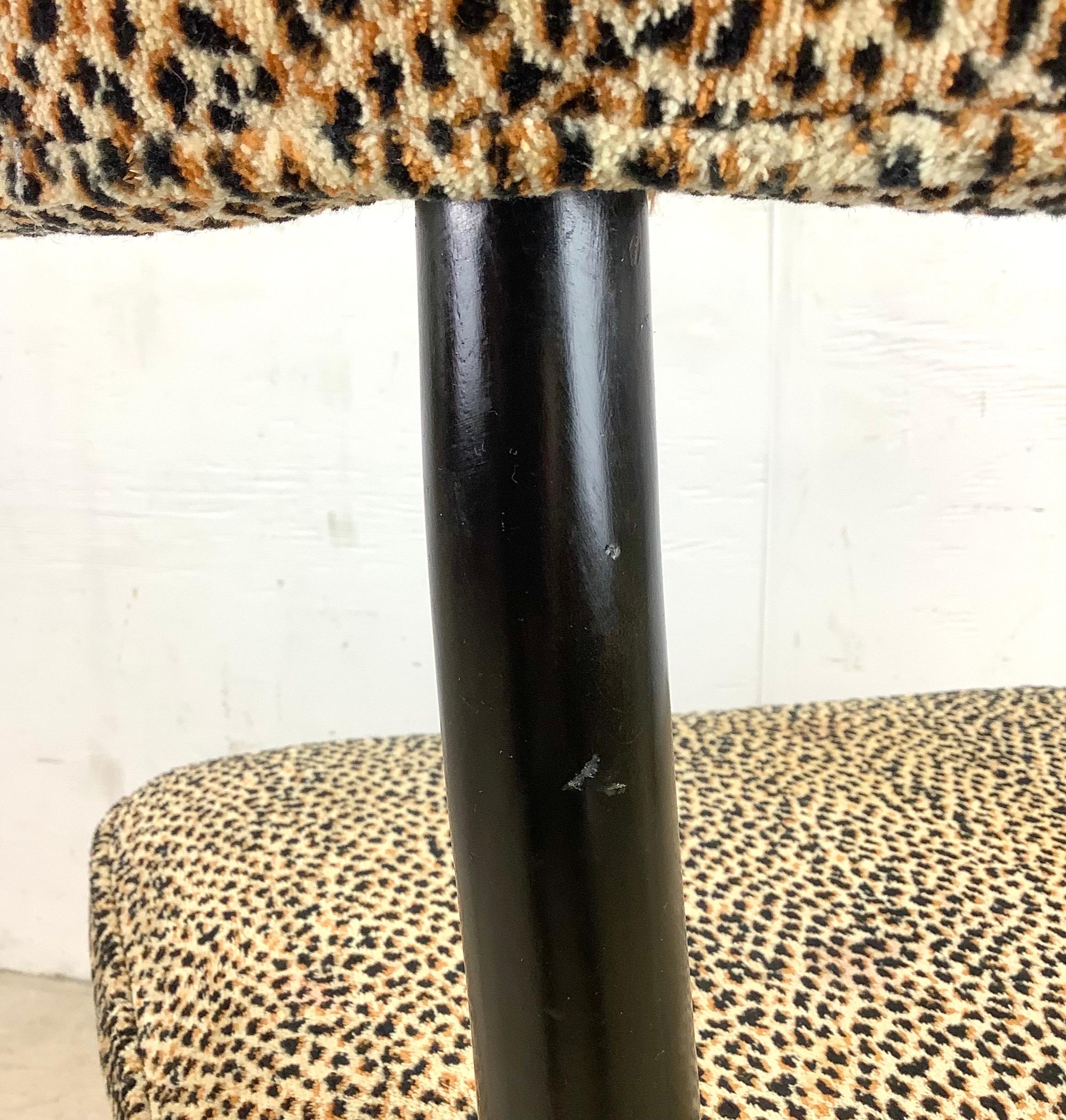 Vintage Klismos Chair in Leopard Print Attr. to t.h. Robsjohn-Gibbings 1