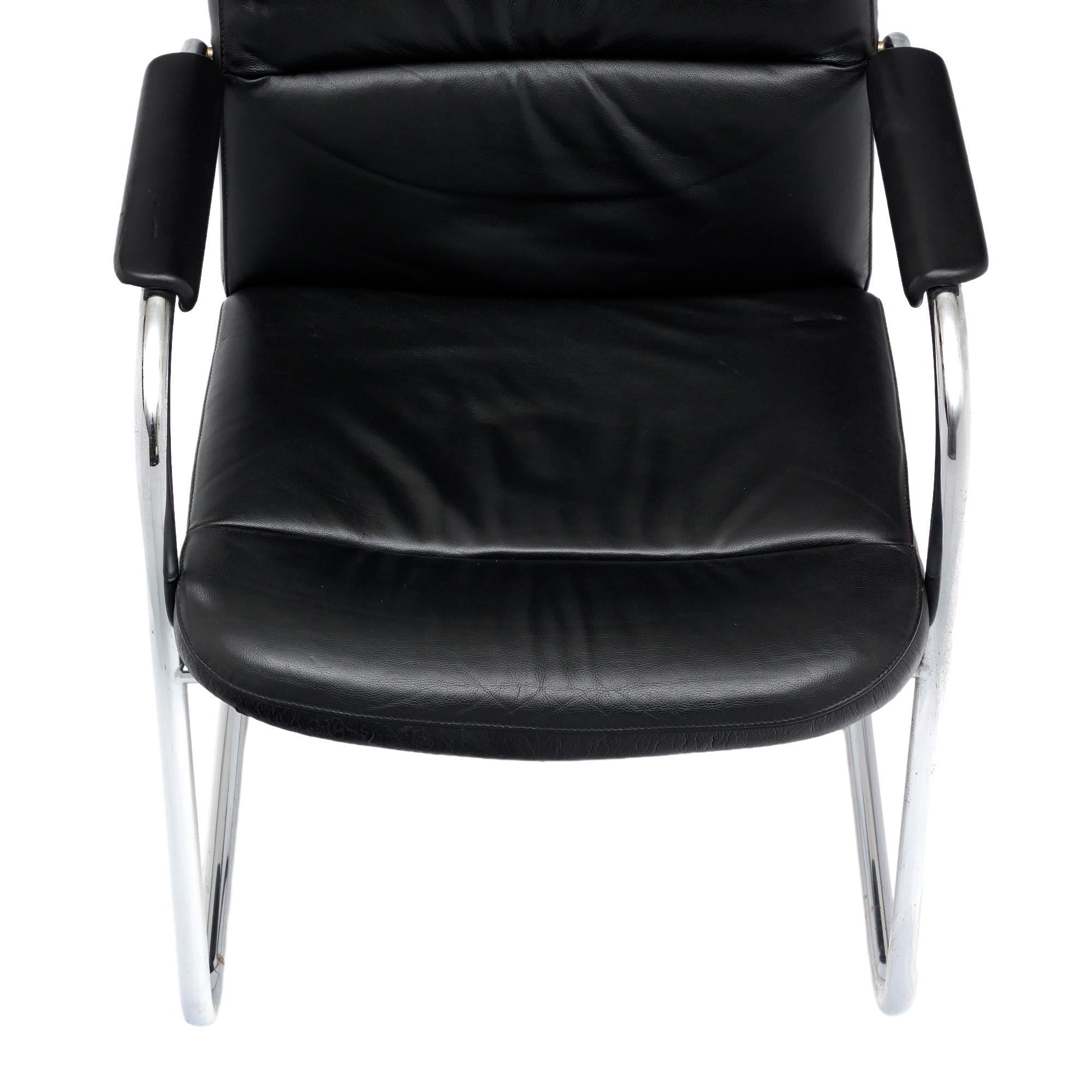 Cuir Fauteuils en cuir Vintage Klöber en vente