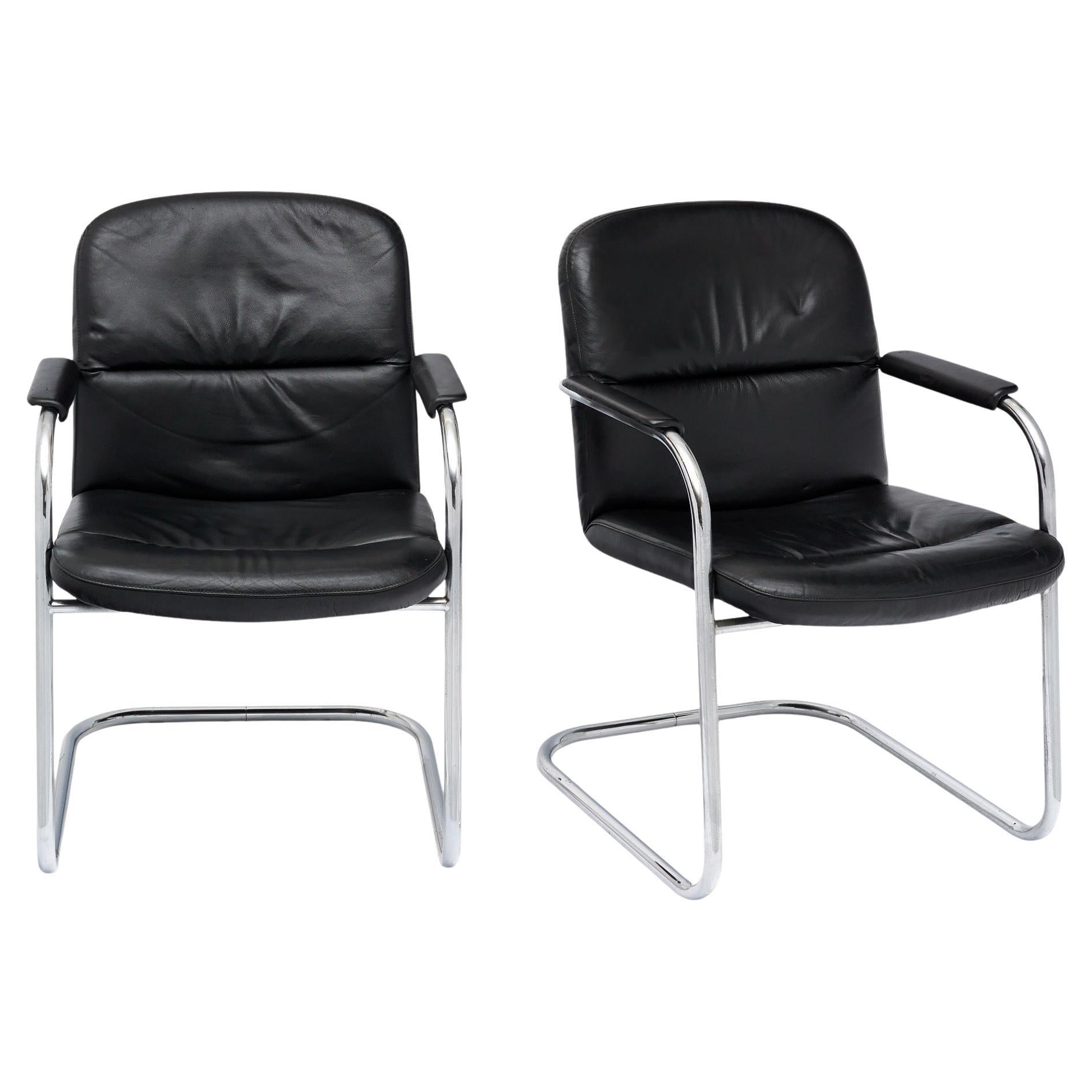 Fauteuils en cuir Vintage Klöber en vente