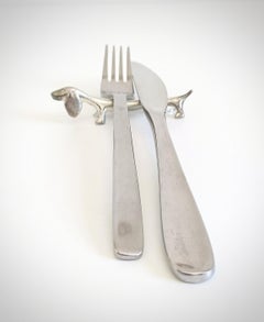 Vintage Knife Rests, Set of Six Silver Plated Dachshund Dogs, Italy, 20th-C