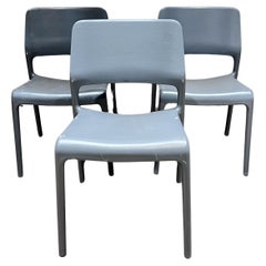 Vintage Knoll 3 graue stapelbare Terrassen-Beistellstühle Spark Don Chadwick, Vintage