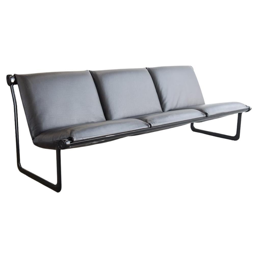 Vintage Knoll Aluminum Sling 3 Seat Sofa by Bruce Hannah and Andrew Morrison For Sale