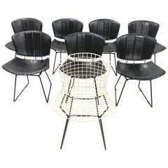 Vintage Knoll Bertoia Chairs with Black Covers