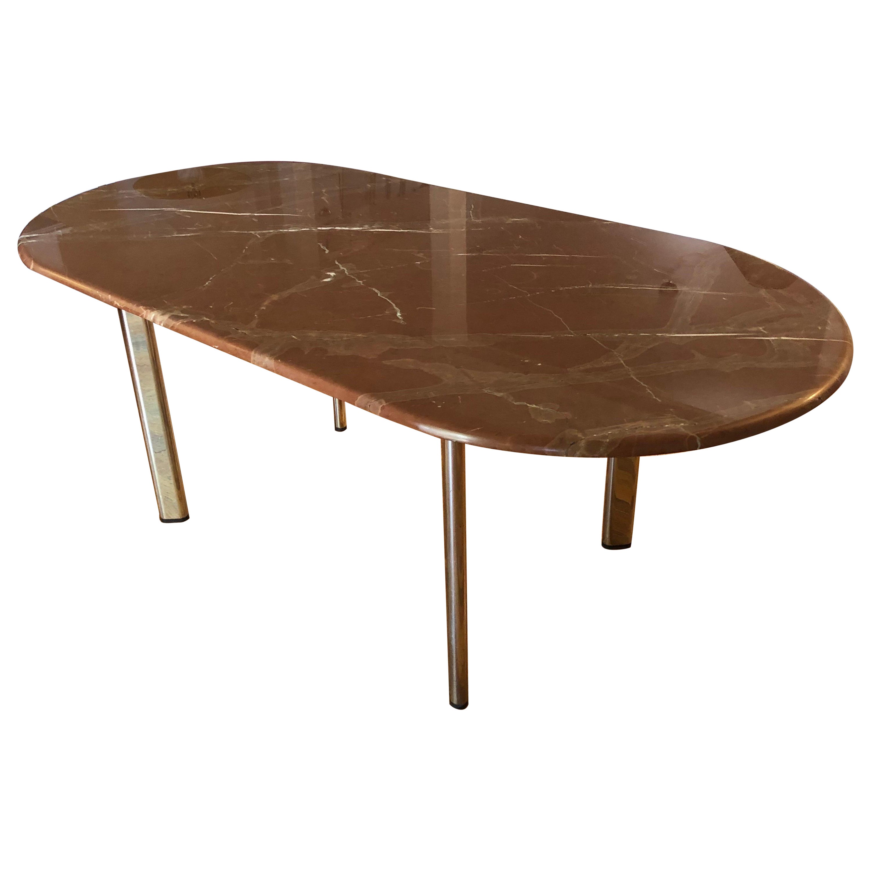 Vintage Knoll Dining Table by Joe D'urso in Rojo Alicante Marble