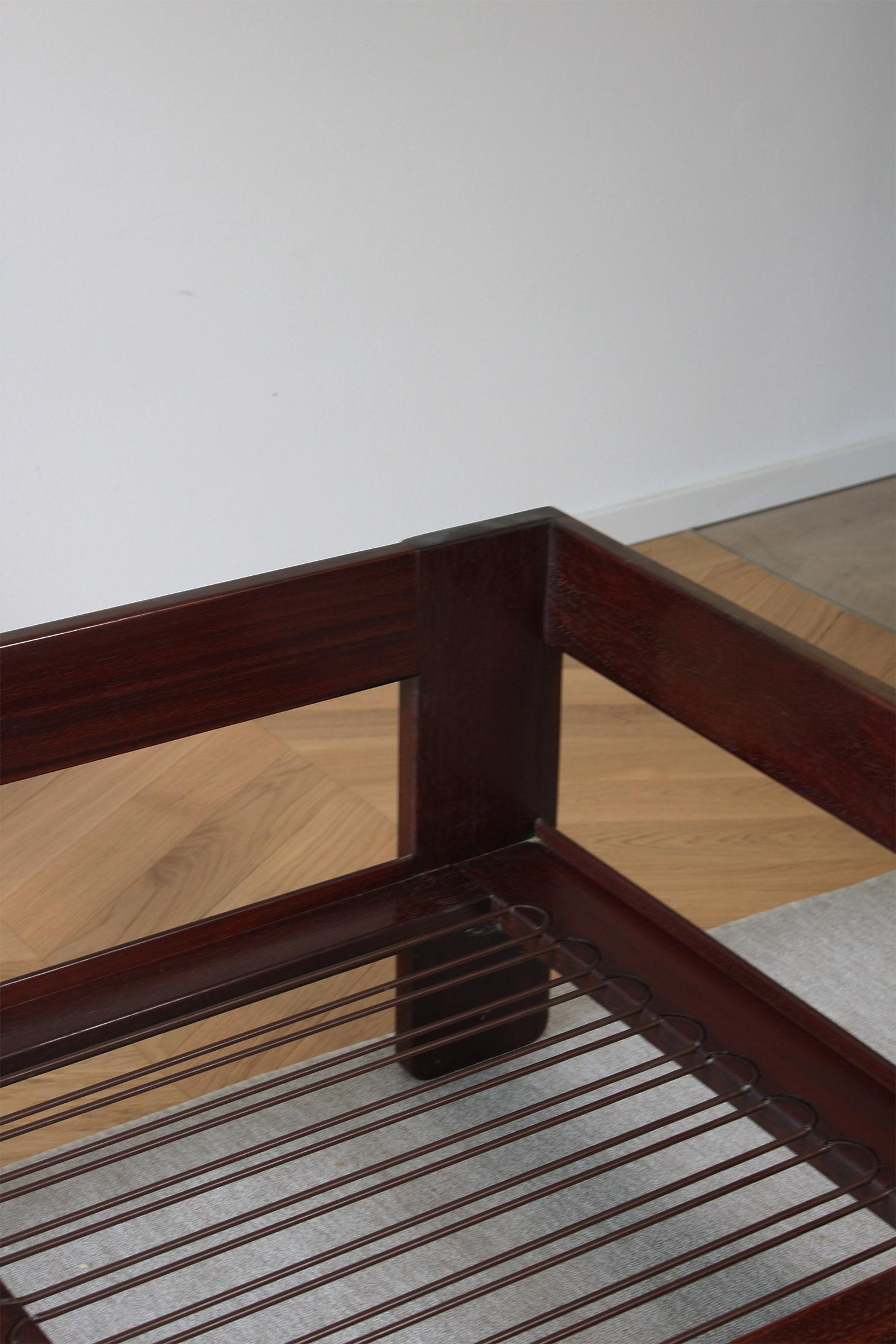 Tedesco Divano vintage Knoll /Gavina Bastiano di Afra & Tobia Scarpa in pelle nera Nutwood