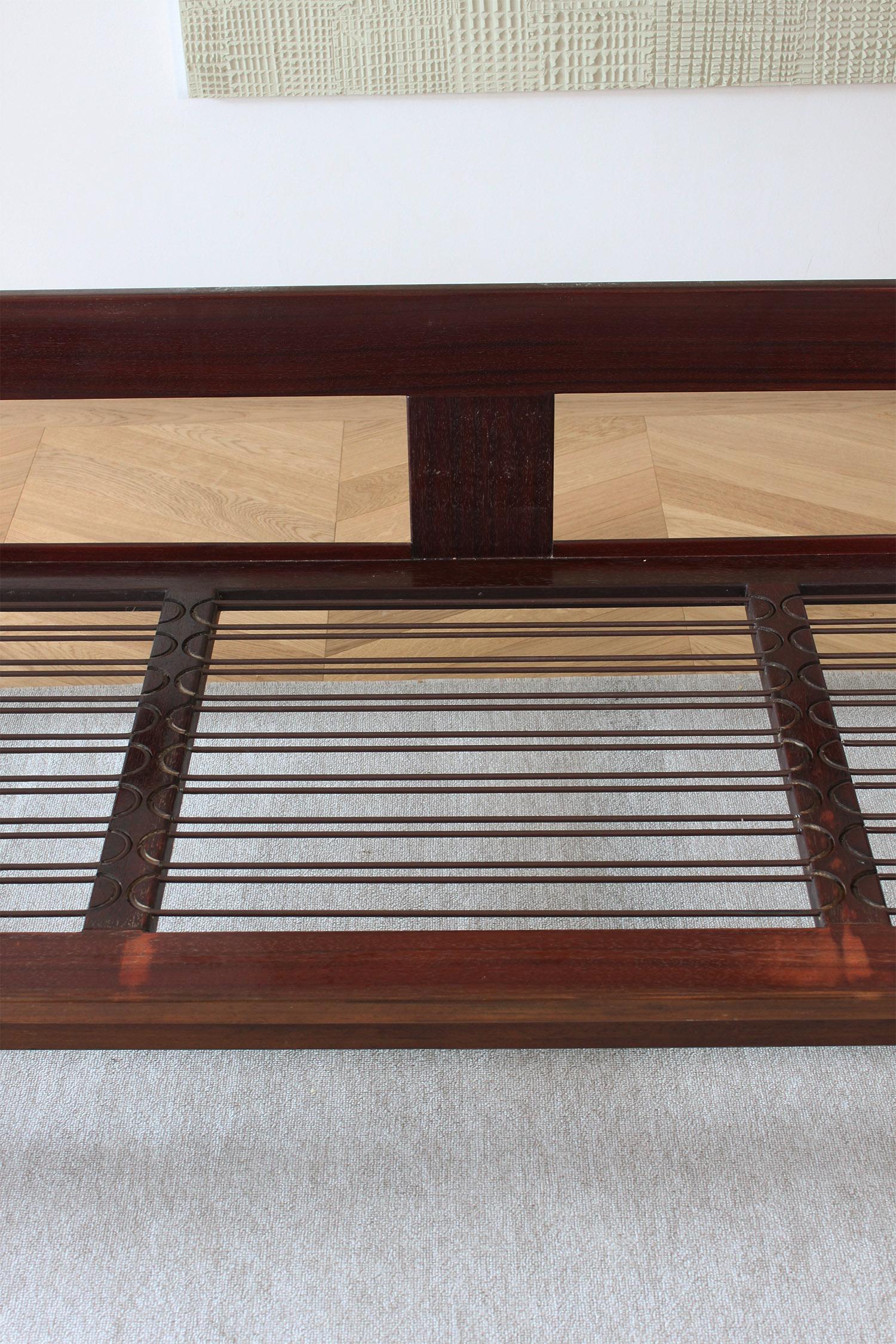 Fatto a macchina Divano vintage Knoll /Gavina Bastiano di Afra & Tobia Scarpa in pelle nera Nutwood