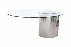 Vintage Knoll Lunario Chrome And Glass Table Desk By Cini Boeri