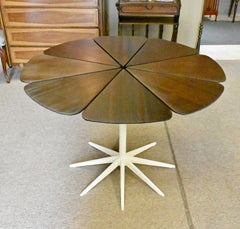 Vintage Knoll Redwood Petal Pedestal Dining Table Designed By Richard Shultz 196
