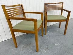 Vintage Knoll Ricchio Beech Wood Arm Chairs - Set of 2