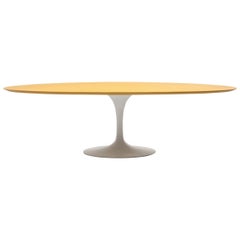 Vintage Knoll Saarinen Dining Table with Yellow Leather Top