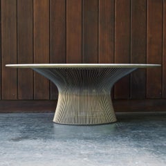 Knoll Warren Platner Marmor-Couchtisch Vintage 1960er Jahre vernickelt Cabinmodern