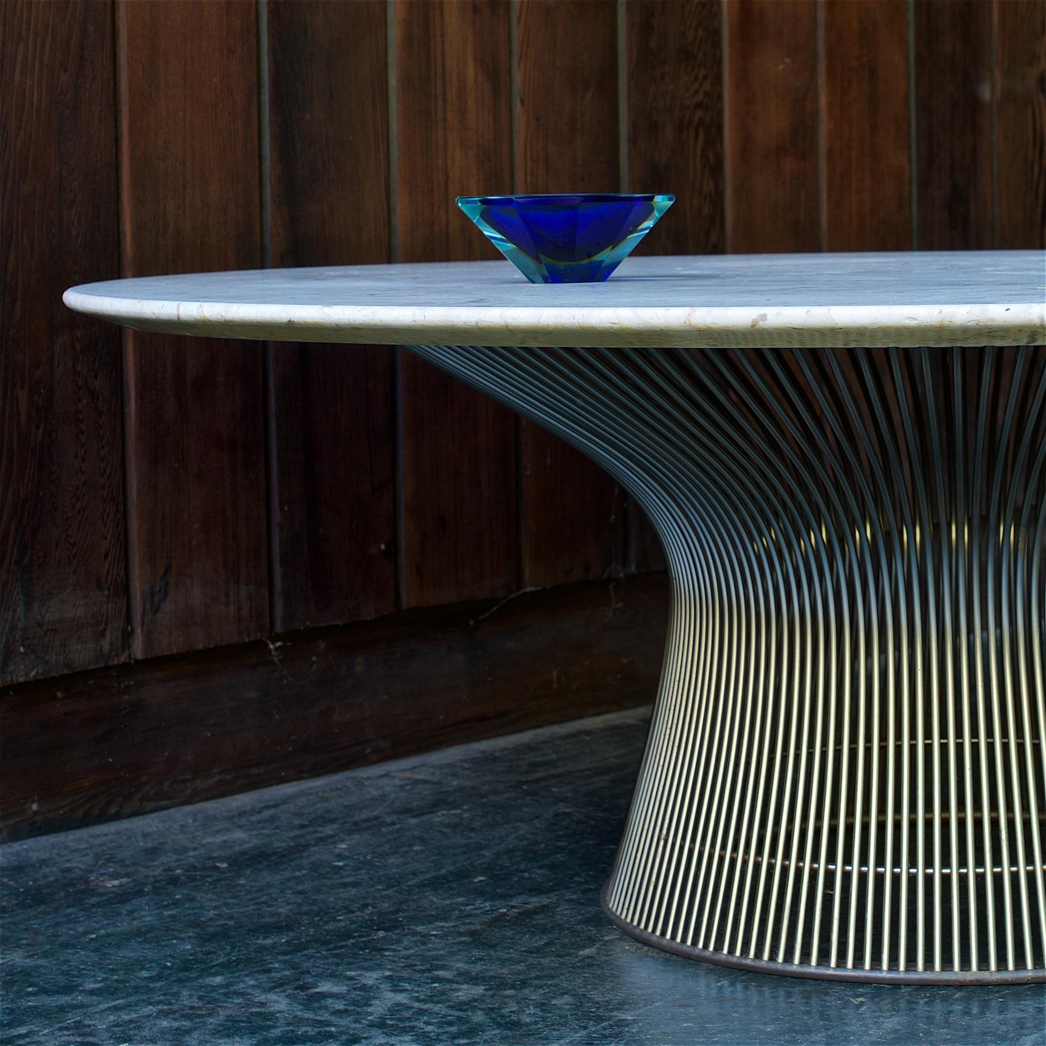 American 1960s Knoll Warren Platner Marble Coffee Table For Sale