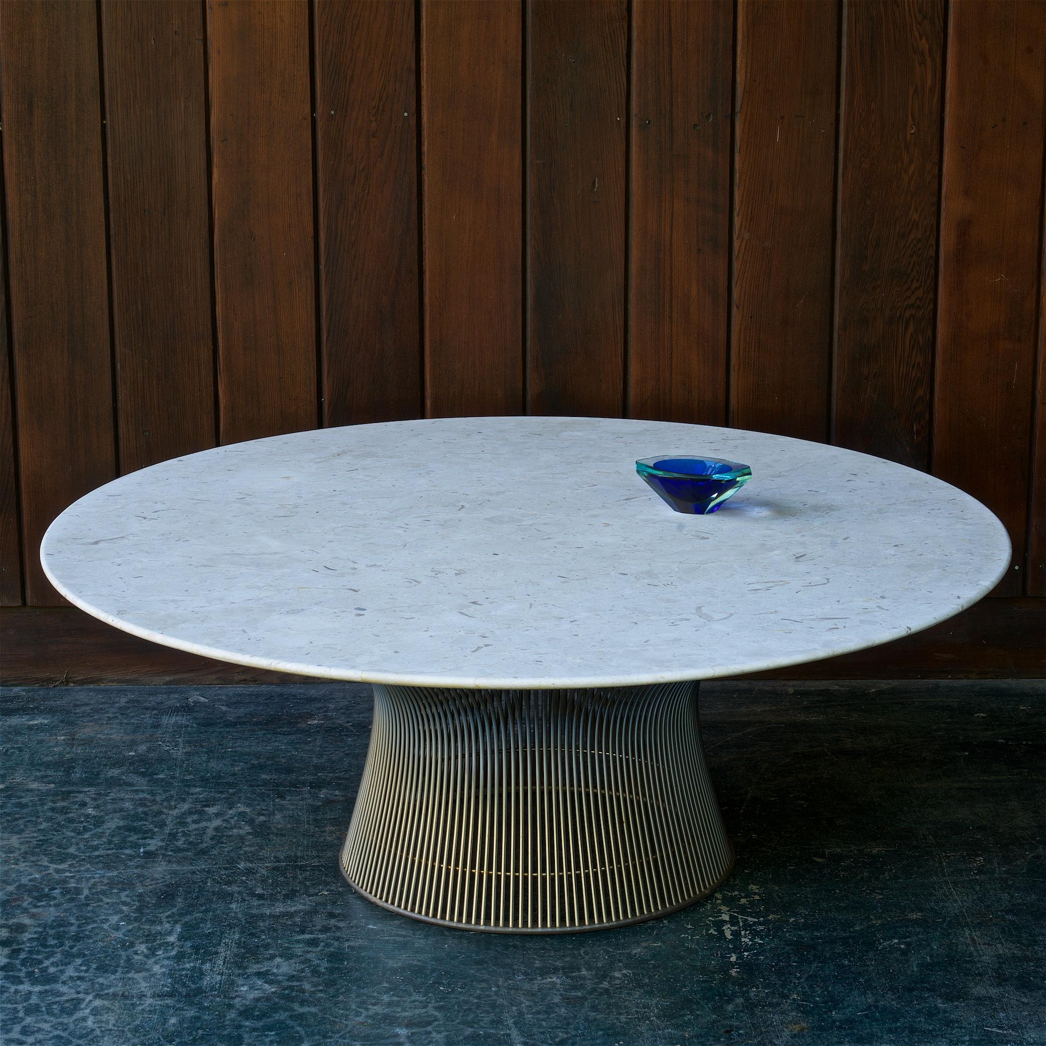 Knoll Table basse en marbre Warren Platner Vintage 1960s Nickel Plated Cabinmodern en vente 1