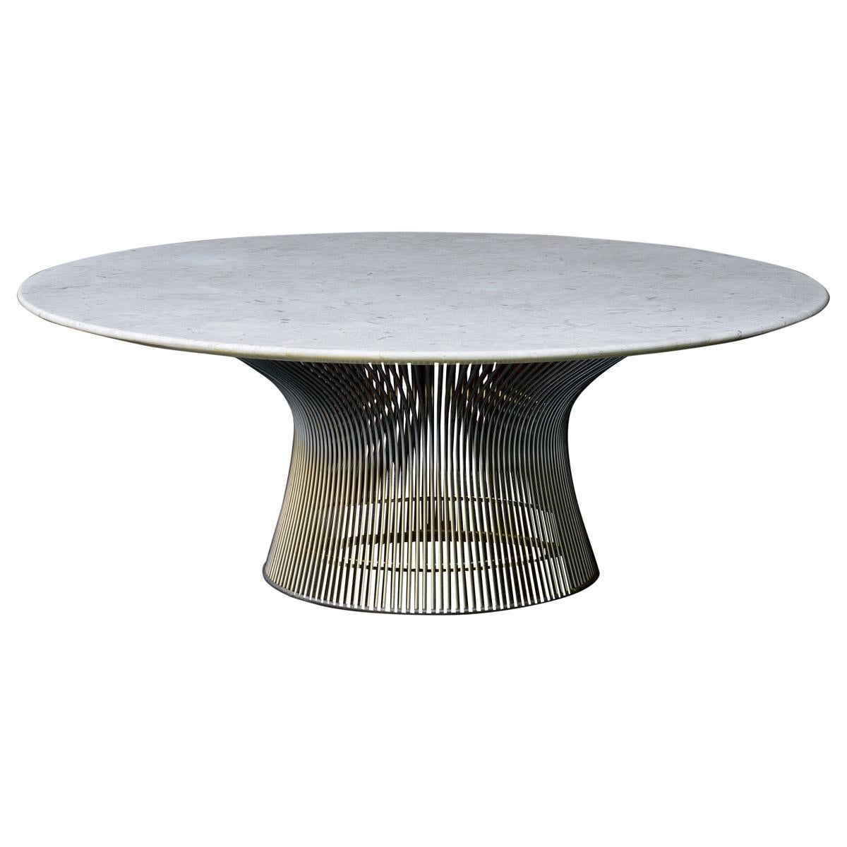 Knoll Table basse en marbre Warren Platner Vintage 1960s Nickel Plated Cabinmodern en vente