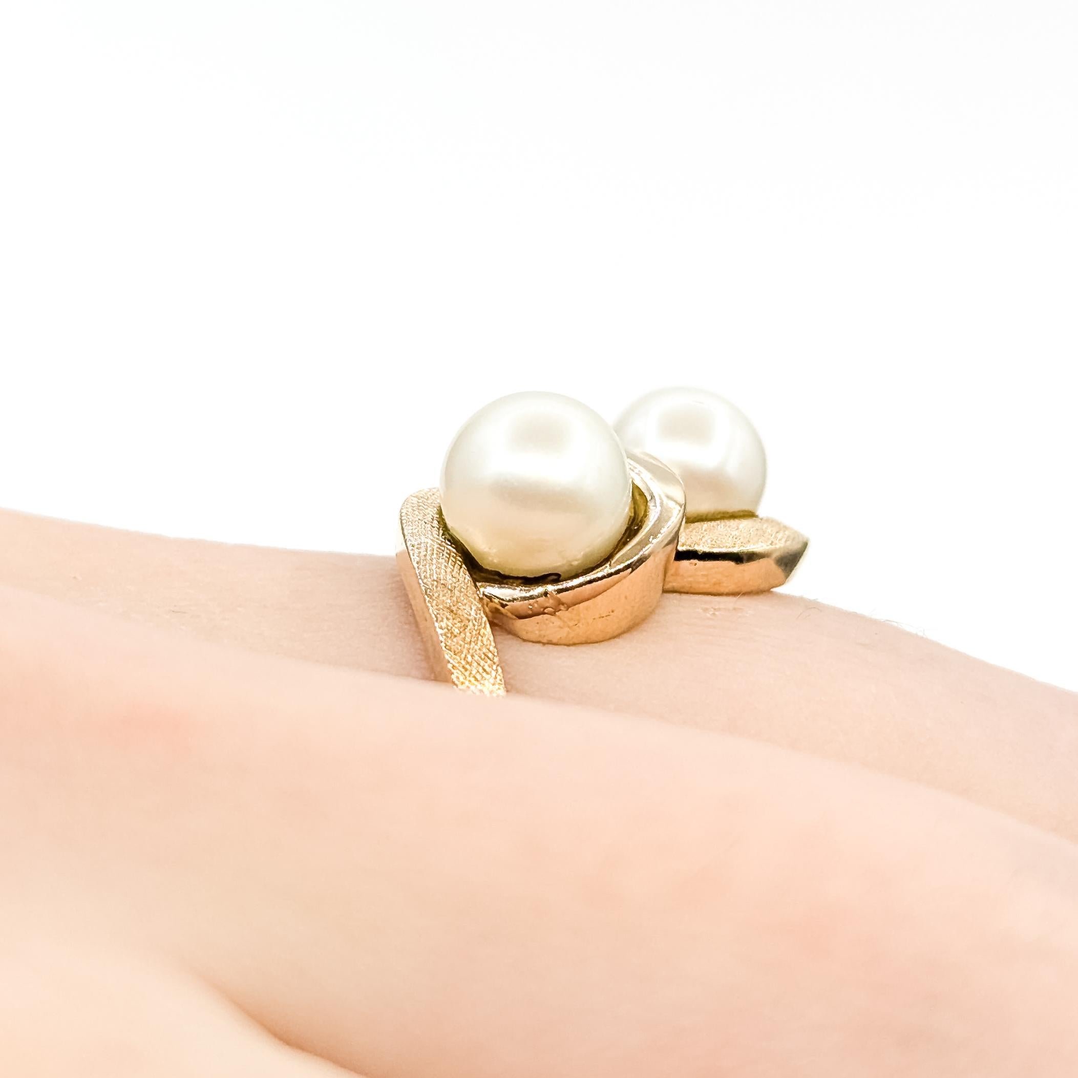 Vintage Knot Pearl Ring in 14k (Rundschliff) im Angebot