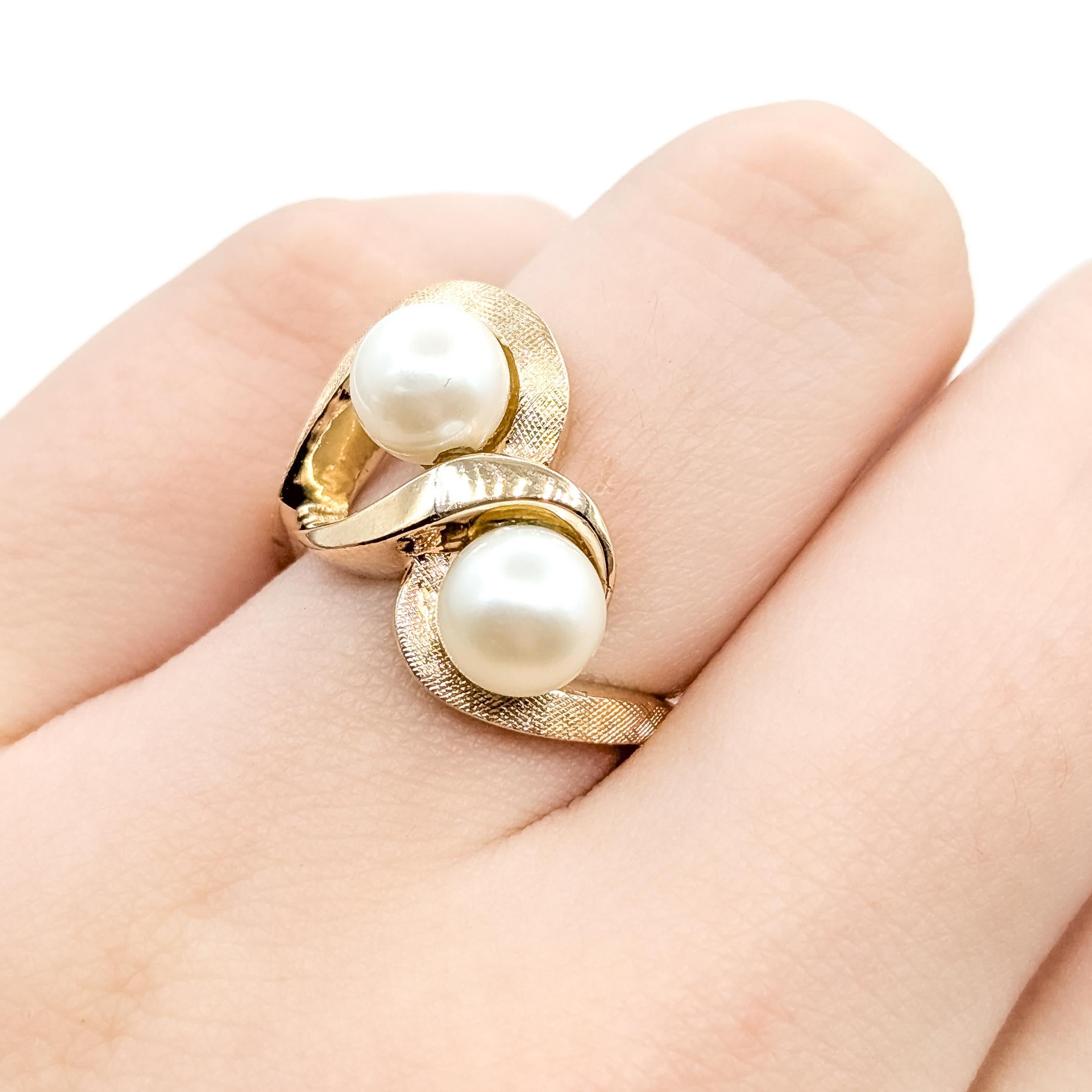 Vintage Knot Pearl Ring in 14k im Zustand „Hervorragend“ im Angebot in Bloomington, MN