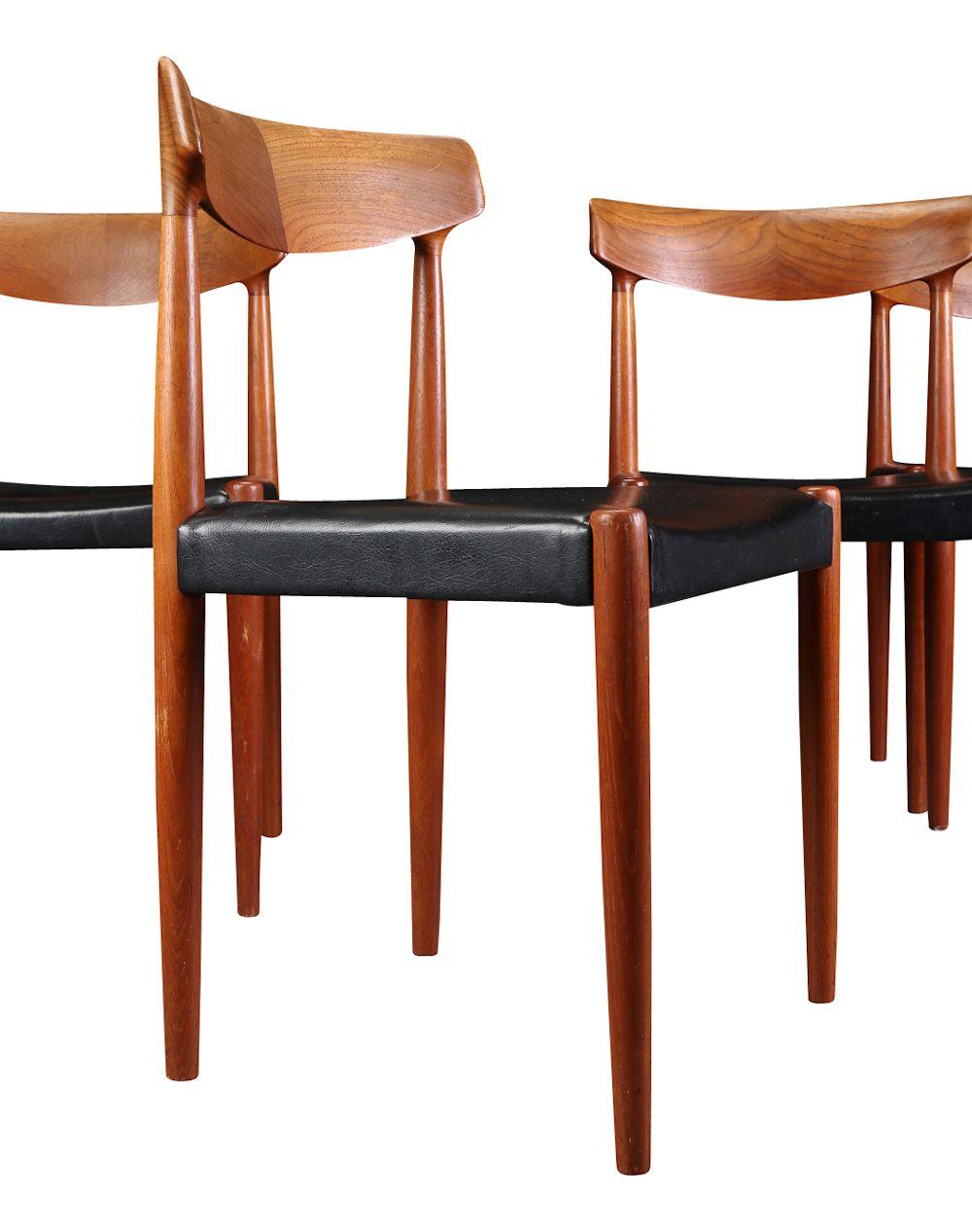 Danish Vintage Knud Faerch Teak Dining Chairs, Set of 4 For Sale