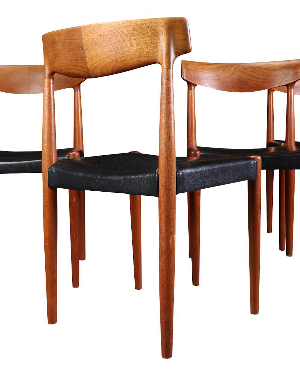 Vintage Knud Faerch Teak Dining Chairs, Set of 4 In Good Condition For Sale In Panningen, NL