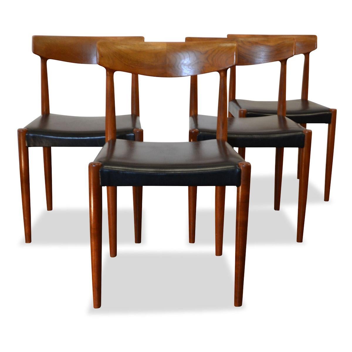 20th Century Vintage Knud Faerch Teak Dining Chairs, Set of 4 For Sale