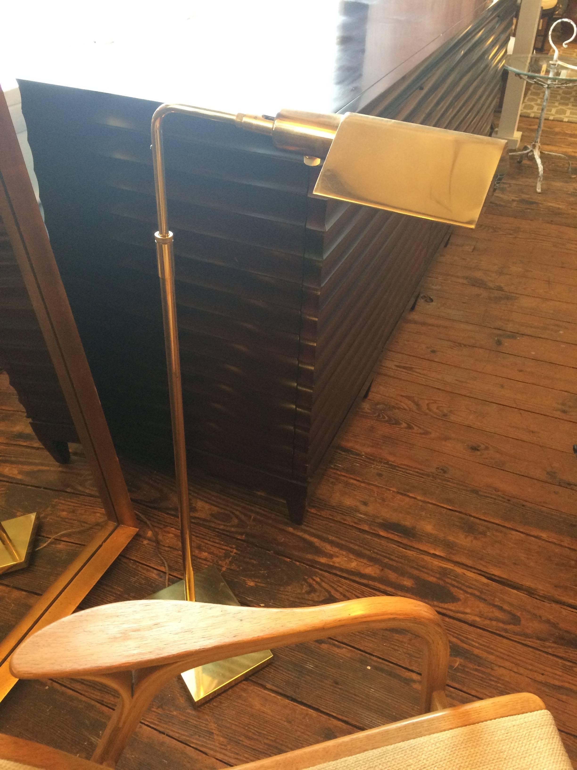 Laiton Vintage Koch & Lampadaire de lecture Lowy en laiton