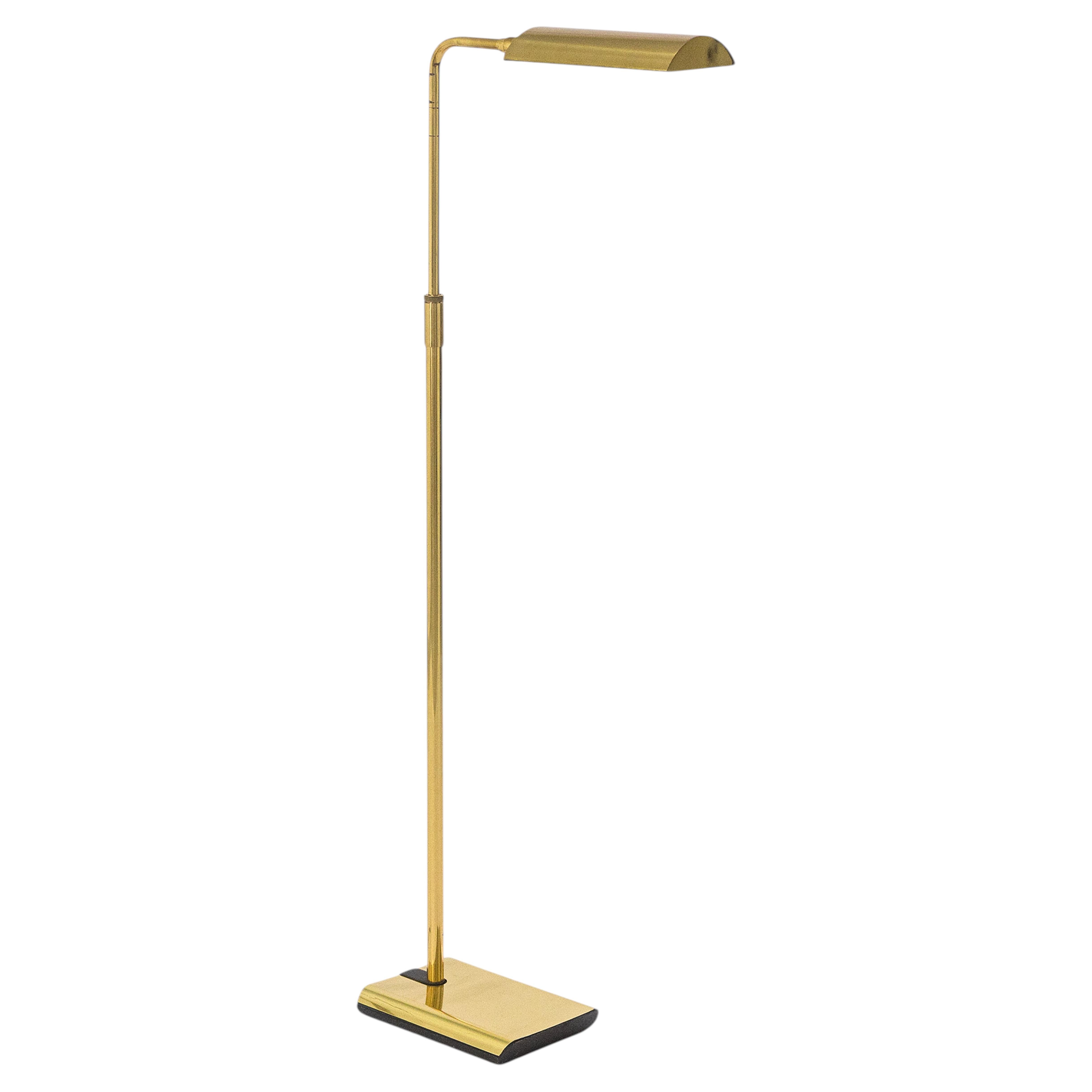 Vintage Koch & Lowy Messing Mid Century Modern Verstellbare Lese Stehlampe