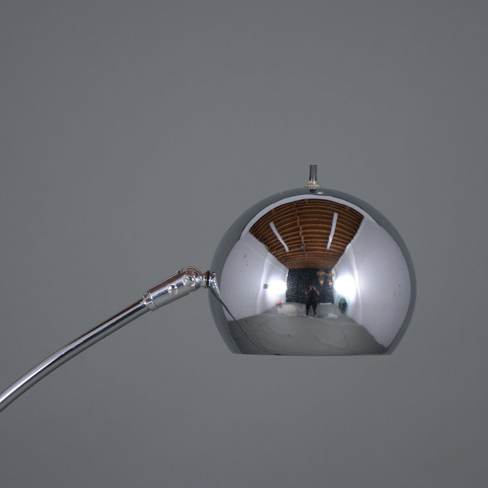 Polished Refurbished Koch & Lowy Mid-Century Modern Adjustable Floor Lamp