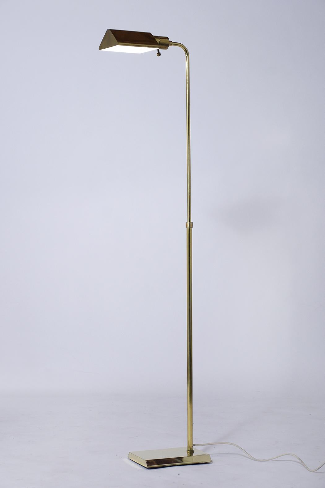 Koch & Lowy Brass Reading Floor Lamps In Good Condition In Los Angeles, CA