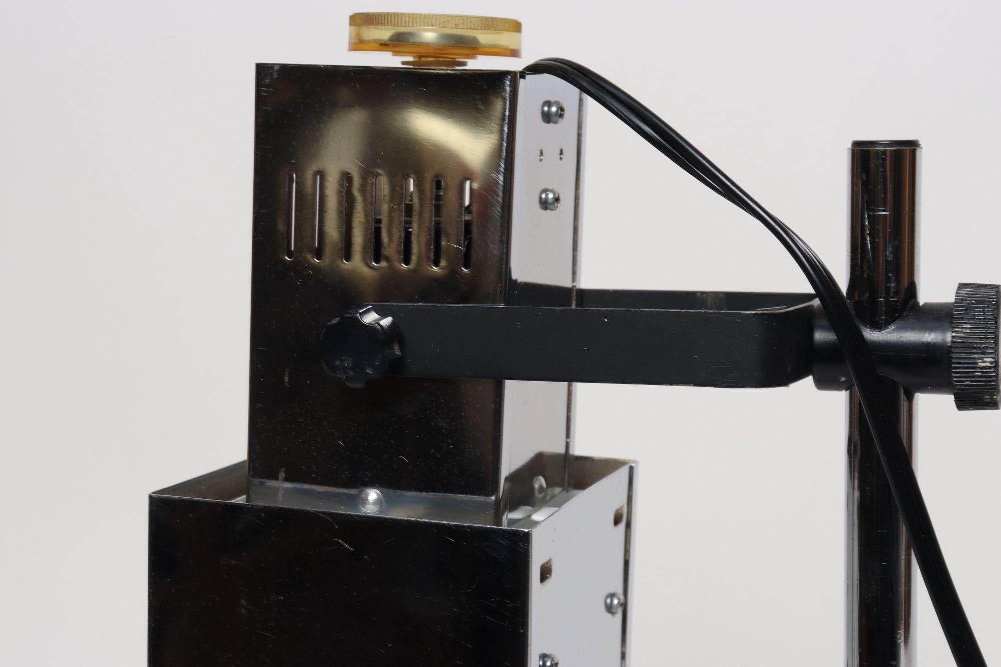 Vintage Koch & Lowy Chrome Adjustable Task / Table Lamp with Articulating Shade in vendita 7