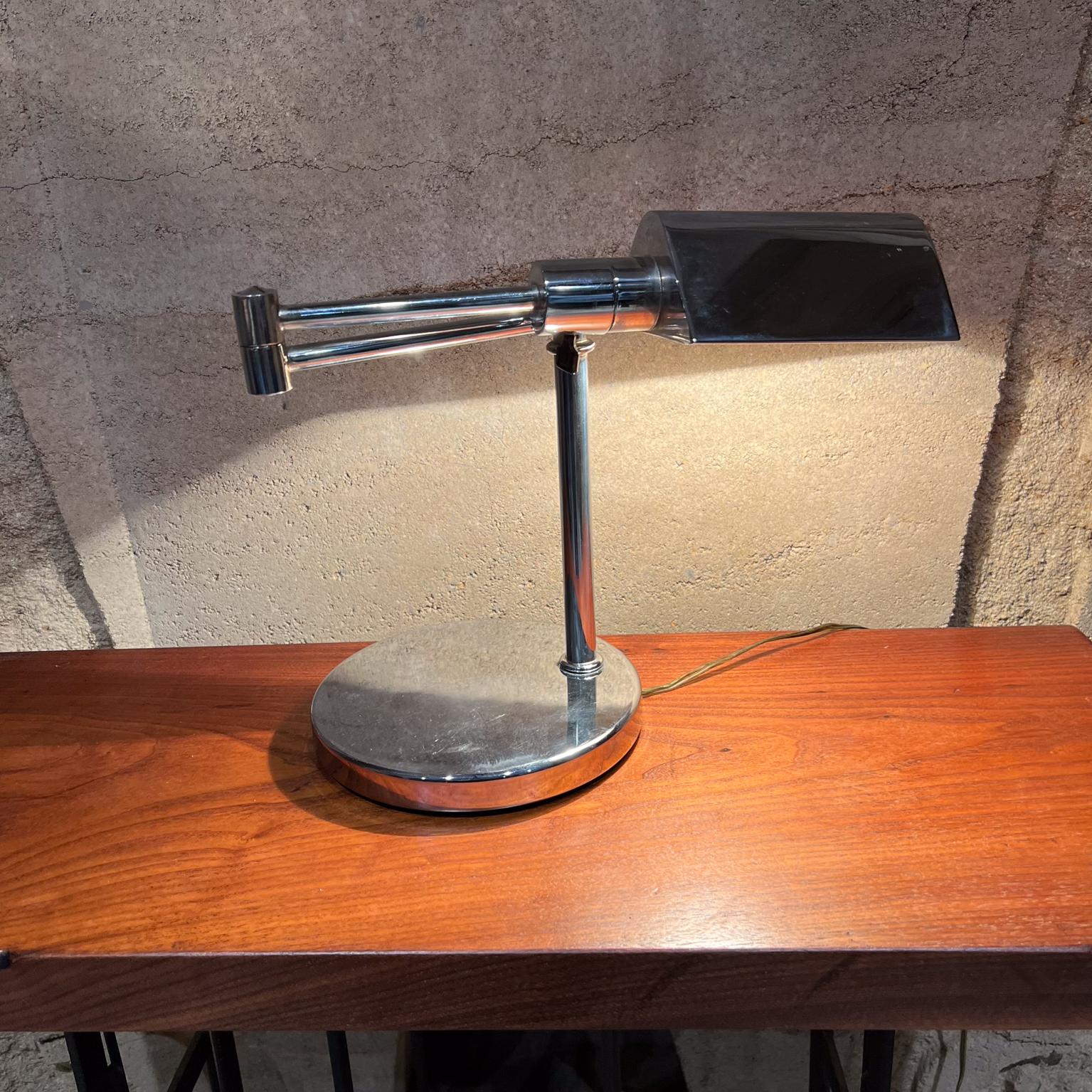 Vintage Koch & Lowy Chrome Articulating Swing Arm Desk Lamp For Sale 5