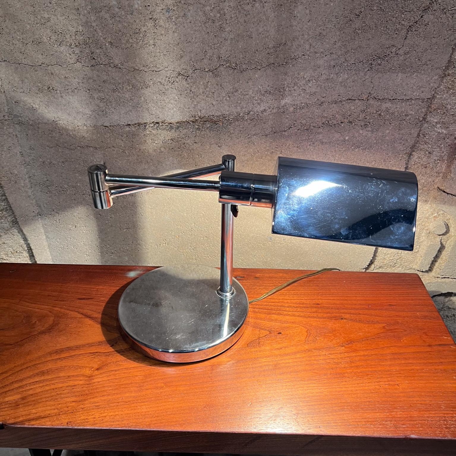 Vintage Koch & Lowy Chrome Articulating Swing Arm Desk Lamp For Sale 8