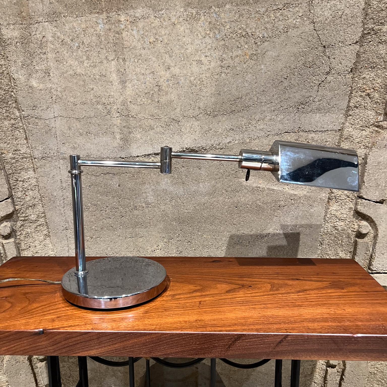 Vintage Koch & Lowy Chrome Articulating Swing Arm Desk Lamp For Sale 9