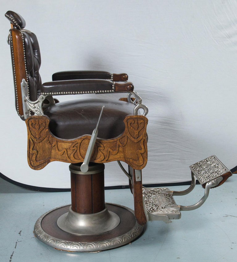 Vintage Koken Barber's Chair For Sale at 1stdibs