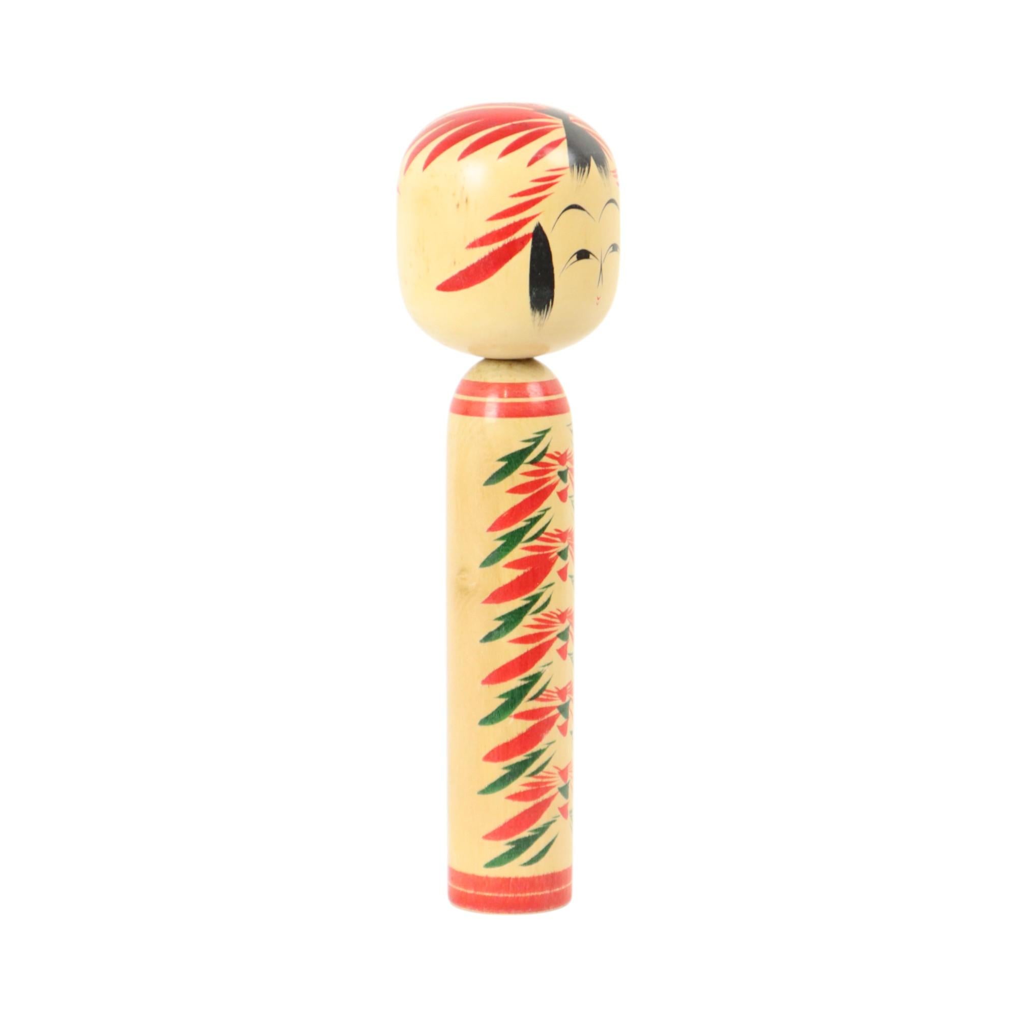 Vintage and large hand made and painted kokeshi doll from the late Showa period (1926-1989), large size of 36cm! Circa 70s-80s, Japan, marked on the bottom by the maker.

Specific regions have different types of kokeshi, they can be roughly divided
