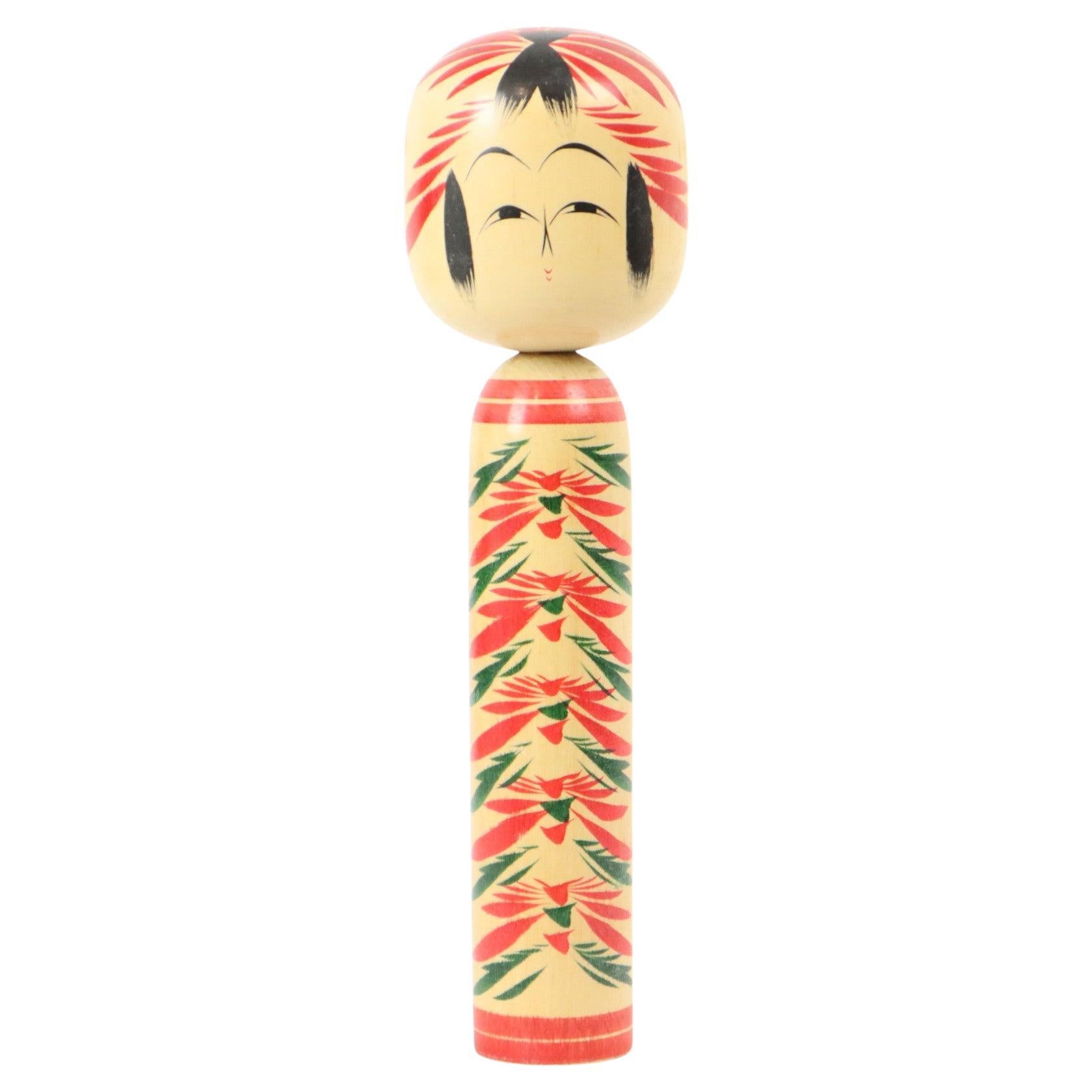 Vintage Kokeshi Doll XL Wood Japan Showa Period 36cm For Sale