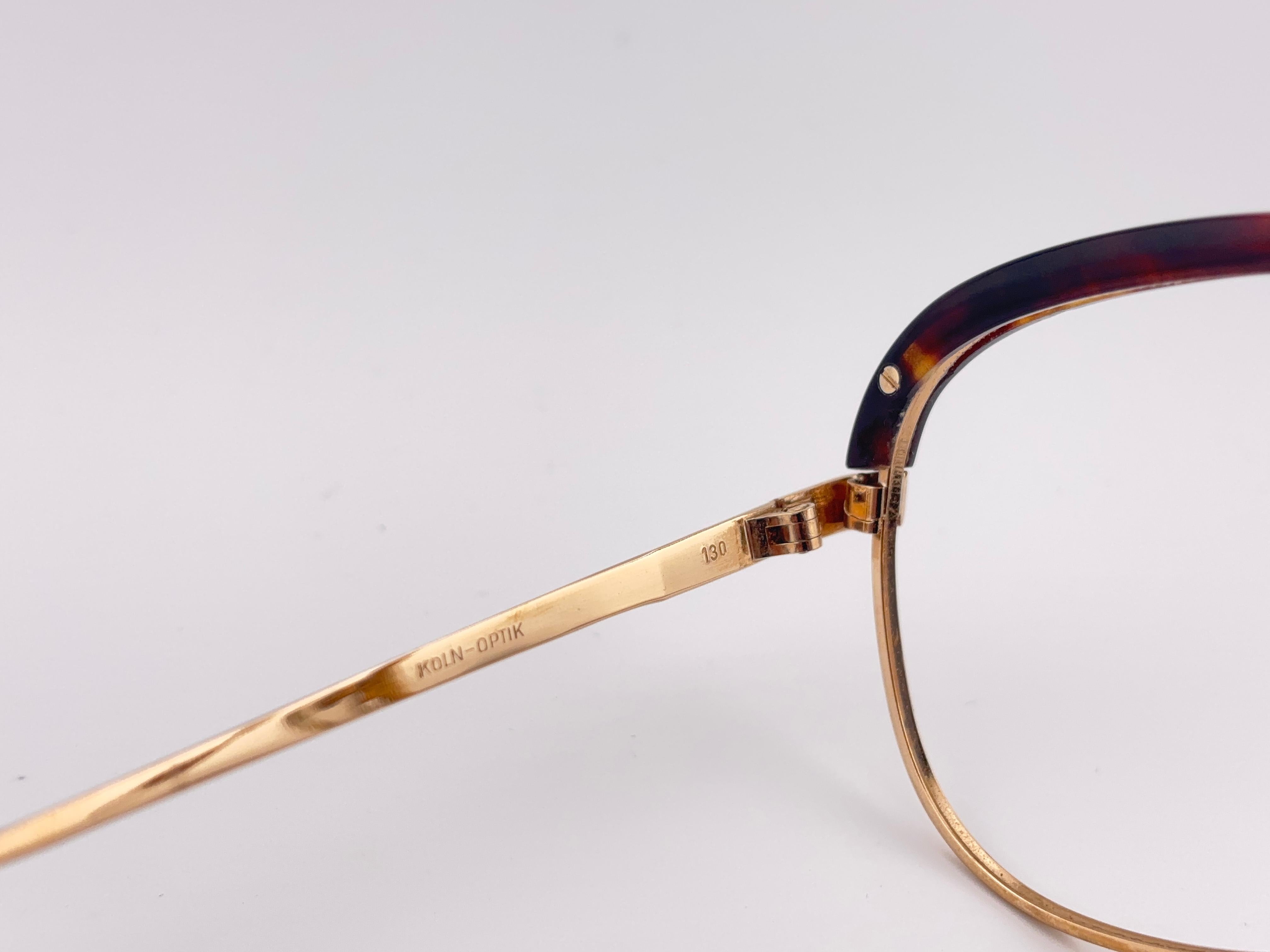 Brown Vintage Köln Optik Genuine Tortoiseshell & Gold Frame RX Reading Koln Glasses For Sale