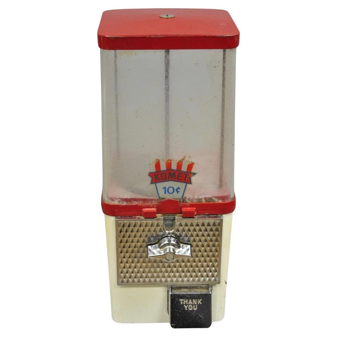 Vintage Komet King 10 Cent Vending Gumball Peanut Candy Machine Game Room Decor