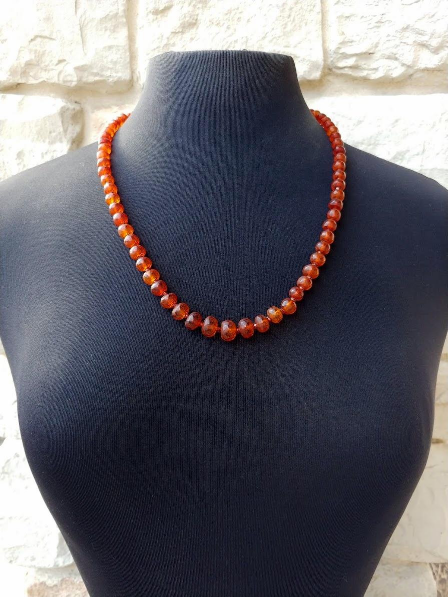 faceted amber necklace