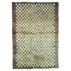 Vintage Konya Circa 1950 Turkish Tulu Rug, Hand-Woven Wool, 4'3 x 6'7