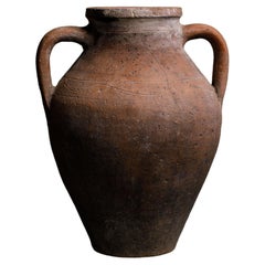 Used Turkish Konya Clay Pot from Anatolia, Handcrafted Vessel