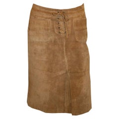 Retro Kookai 1970s Style Suede Skirt
