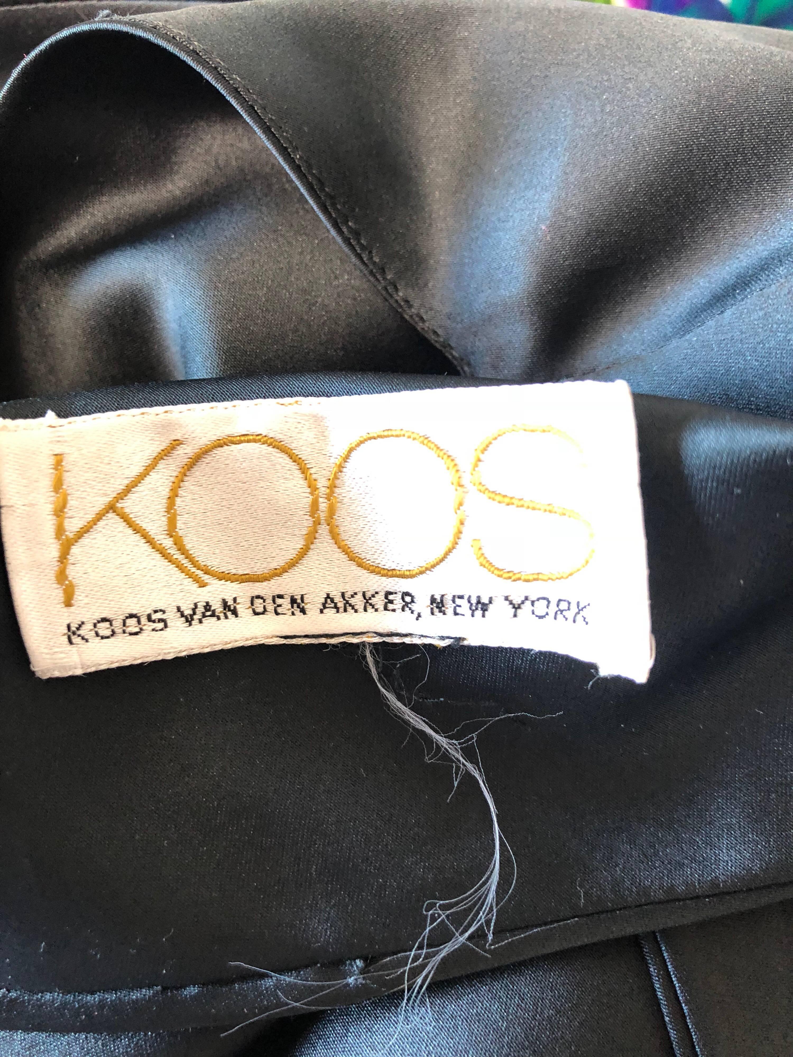 1970s Koos Van Den Akker Black Silk Double Breasted Vintage Halter Crop Top  5