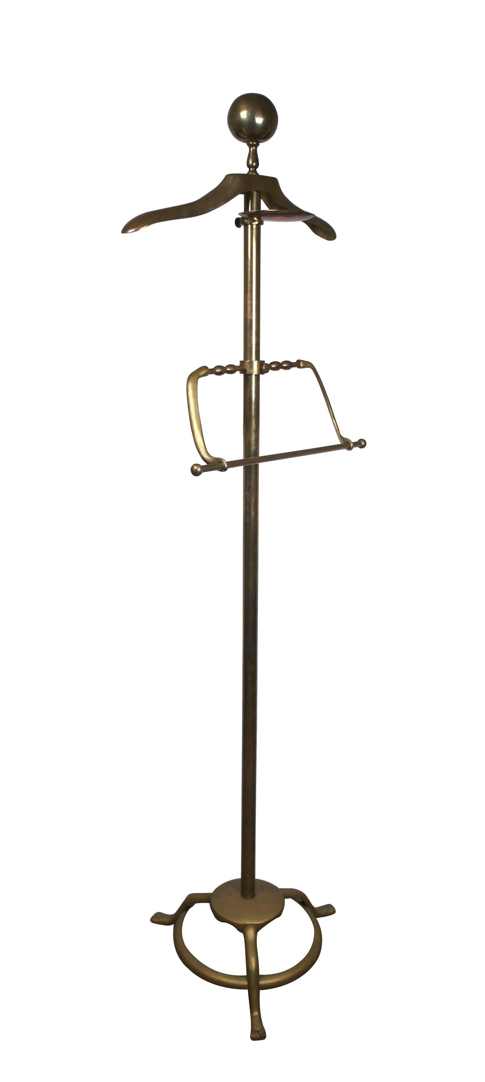 Mid-Century Modern Vintage Korean Brass Gentlemen's Clothing Valet Butler Suit Stand Coat Rack 58