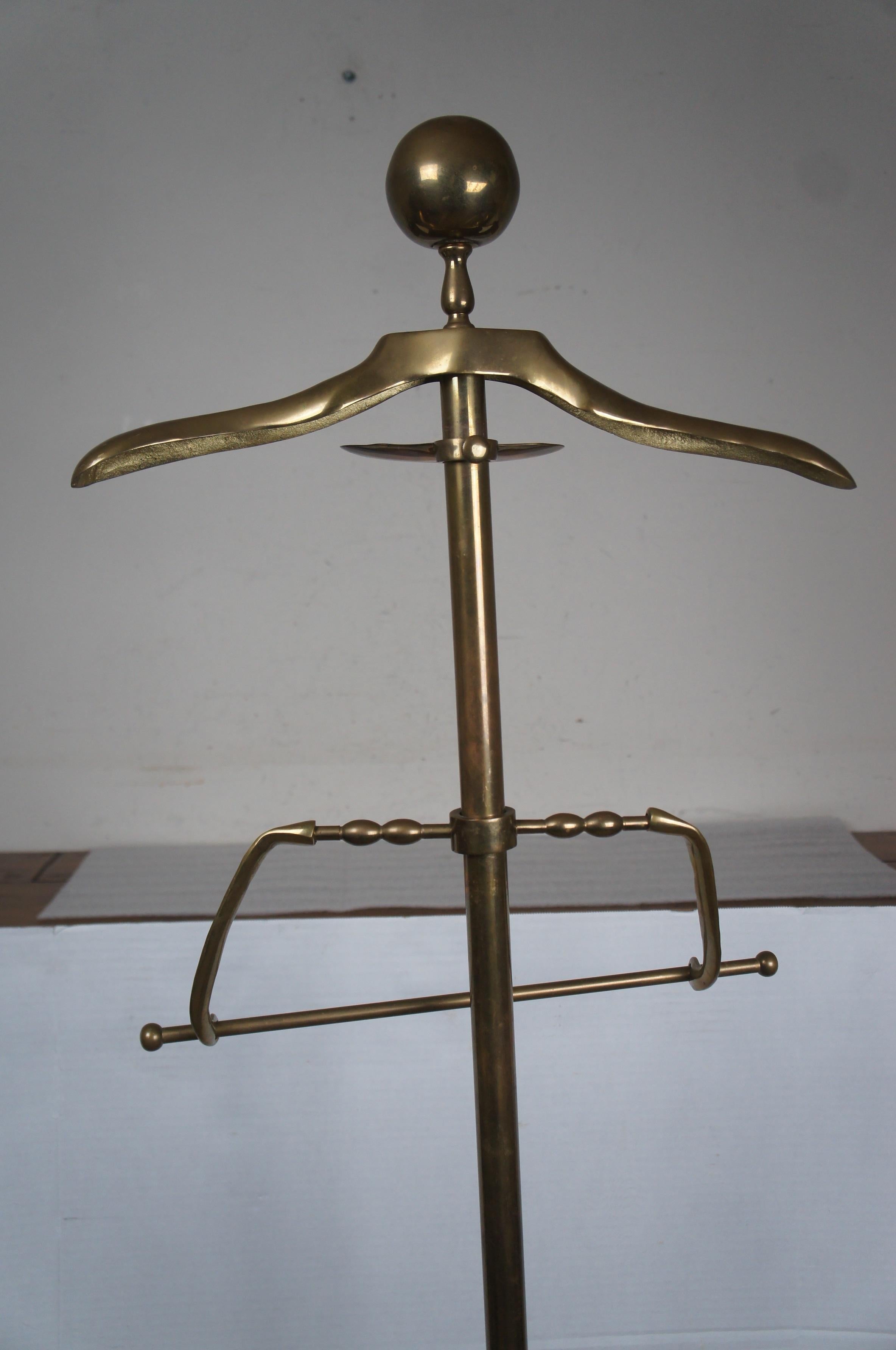 Vintage Korean Brass Gentlemen's Clothing Valet Butler Suit Stand Coat Rack 58