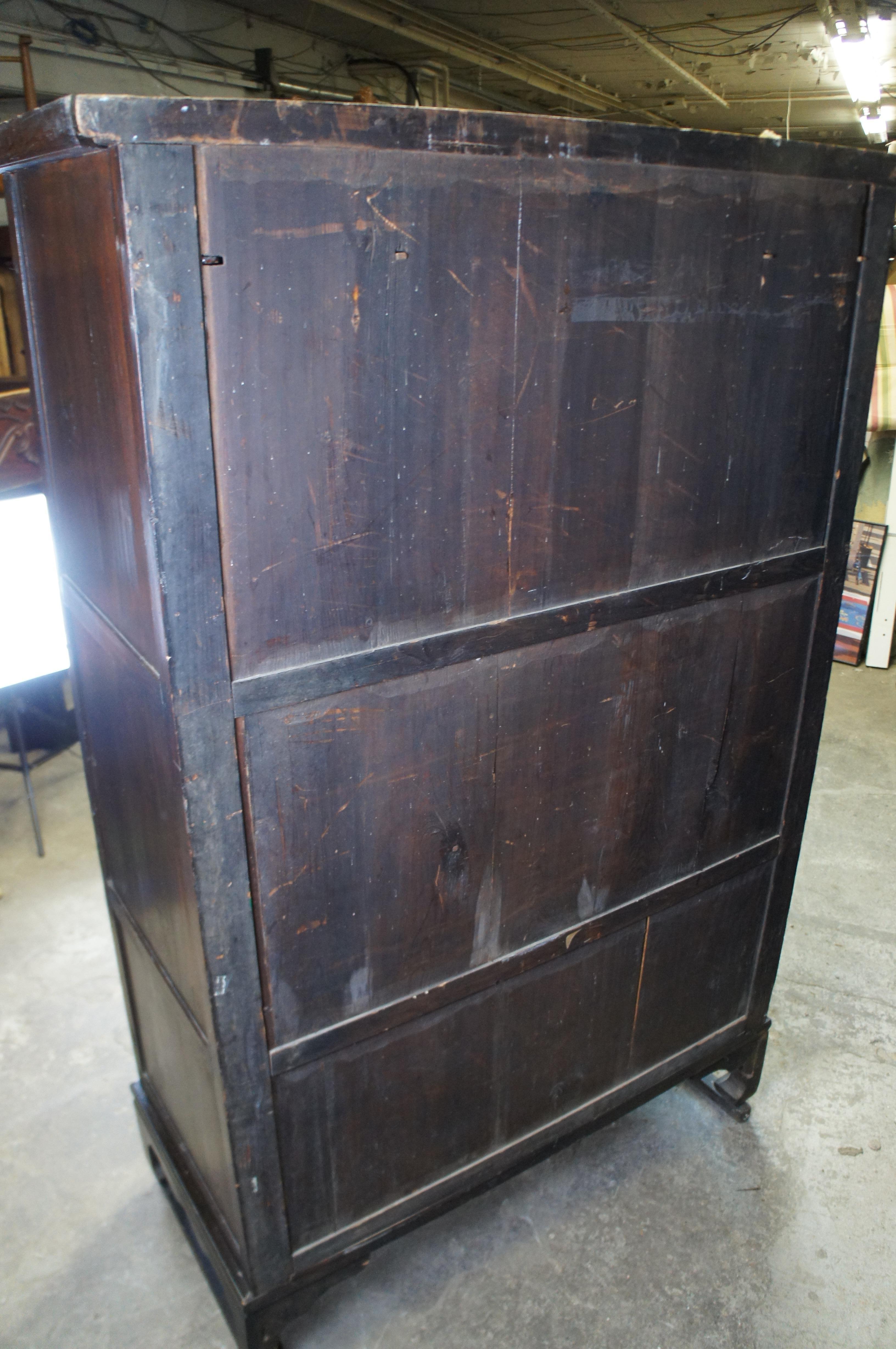 Vintage Korean Elm Bandaji Tansu Scholars Chest Wedding Cabinet Armoire 51