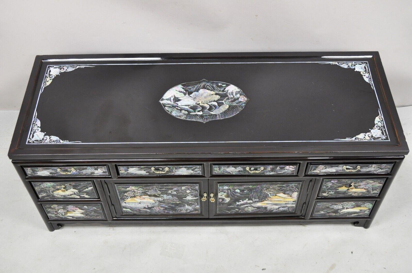 korean black lacquer mother of pearl inlay furniture
