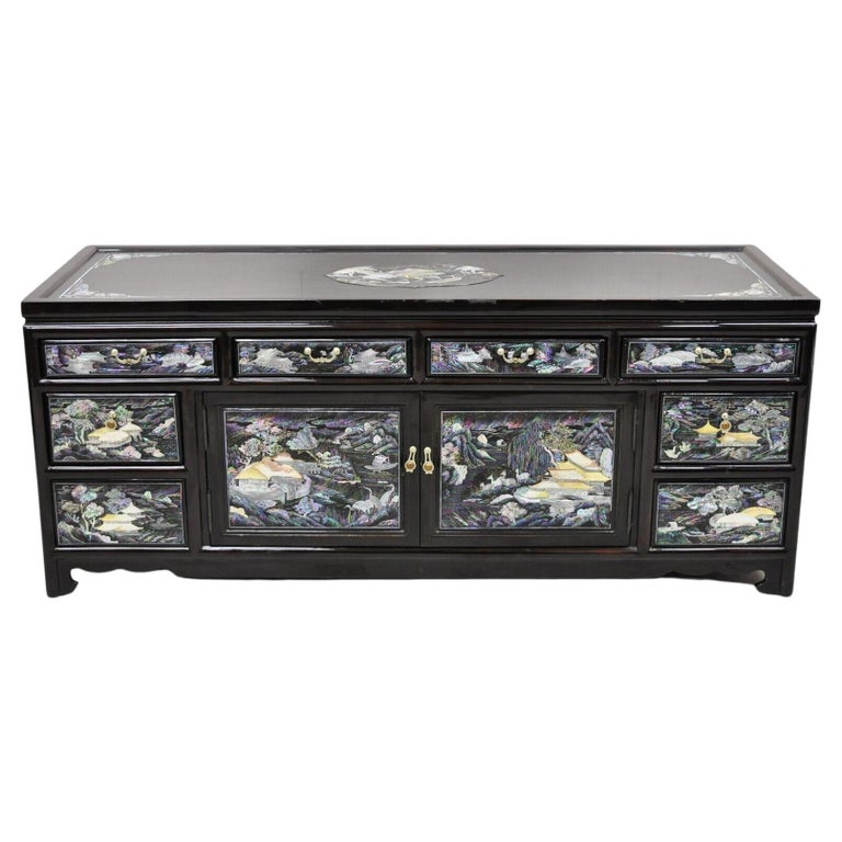 Korean Black Lacquer Mother Of Pearl Inlay Furniture