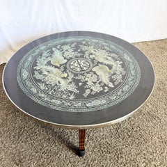 Mesa de centro plegable coreana vintage con incrustaciones de nácar