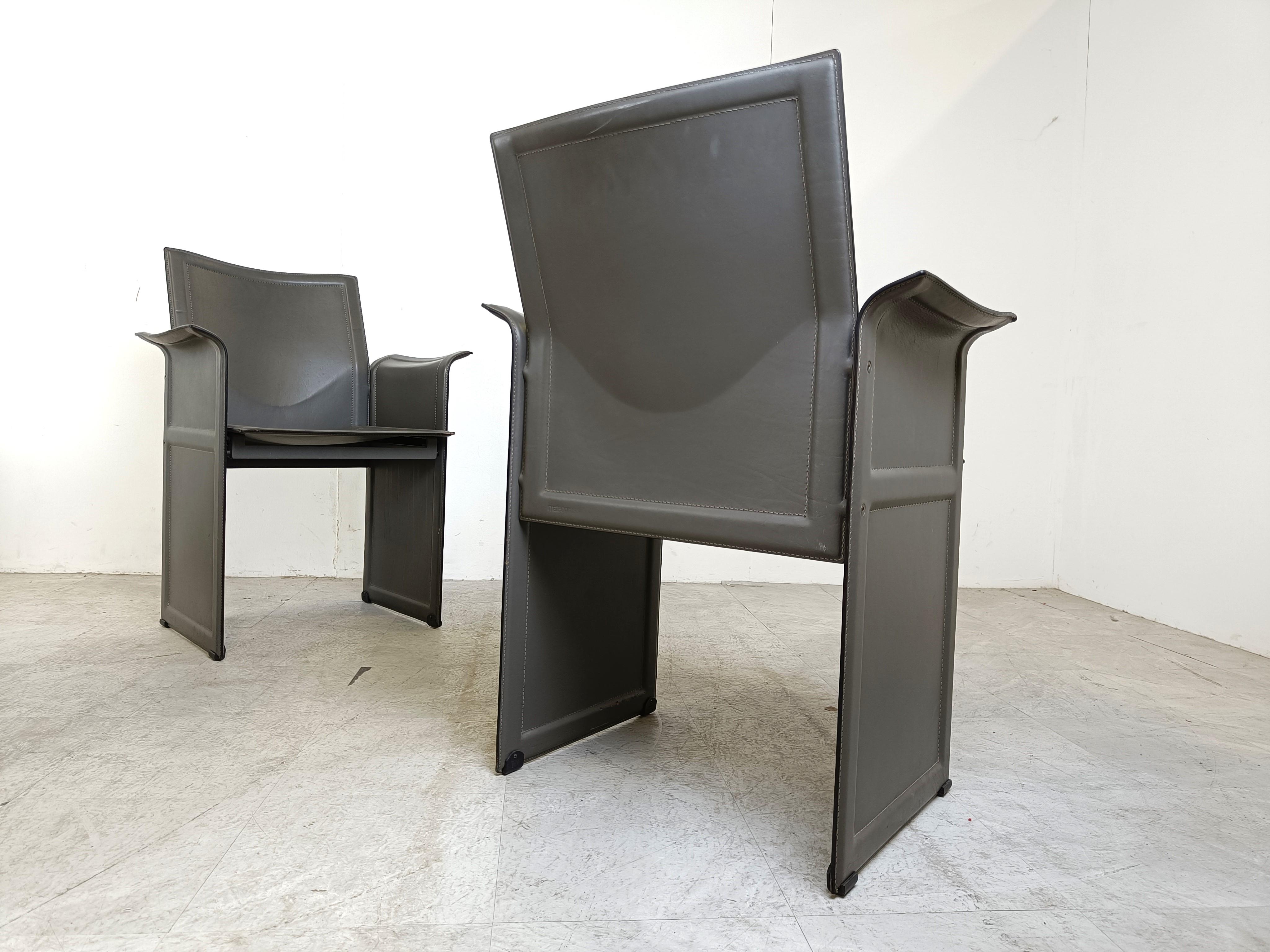 Vintage-Esszimmerstühle aus Korium von Tito Agnoli für Matteo Grassi, 1980, 4er-Set, Vintage 5